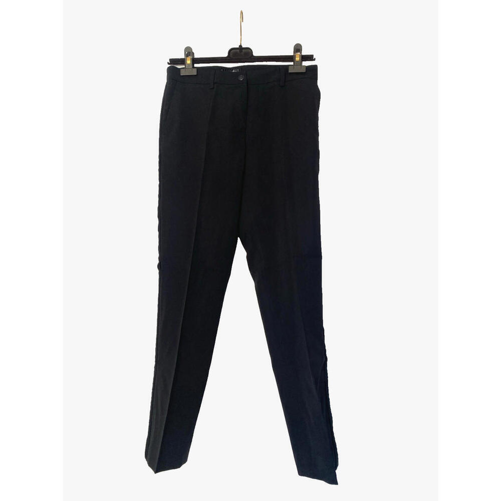 Vintage 04A Chanel FR-36/38 Pants Black Wool Silk Tuxedo Detail Trousers 2004 - Picture 2 of 9